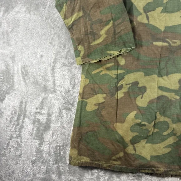 Vintage 60s Vietnam USMC Shirt Men's Small-Long Rip Stop Fatigue Tropical Jungle - Picture 12 of 16